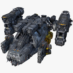 sci fi cargoship scifi 3d model