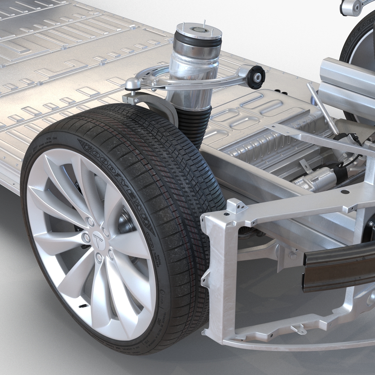 特斯拉models底盘3d模型
