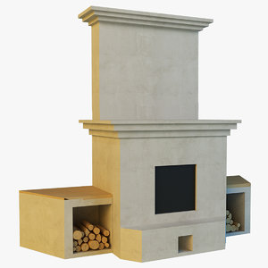 3d fireplace model