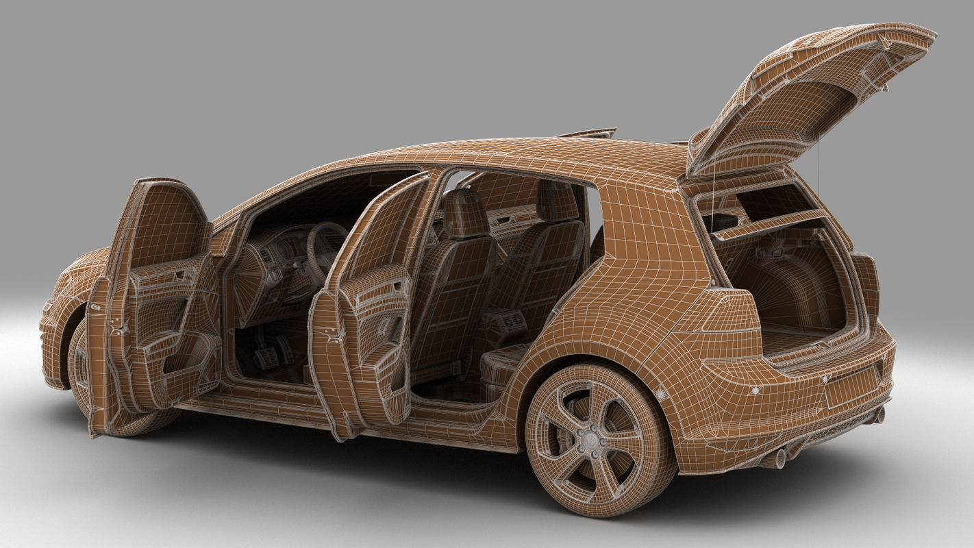 3d model car doors gti