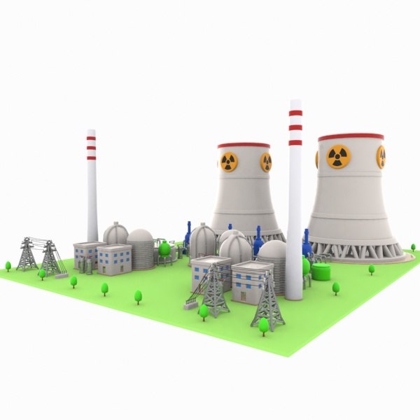 3d cartoon nuclear power