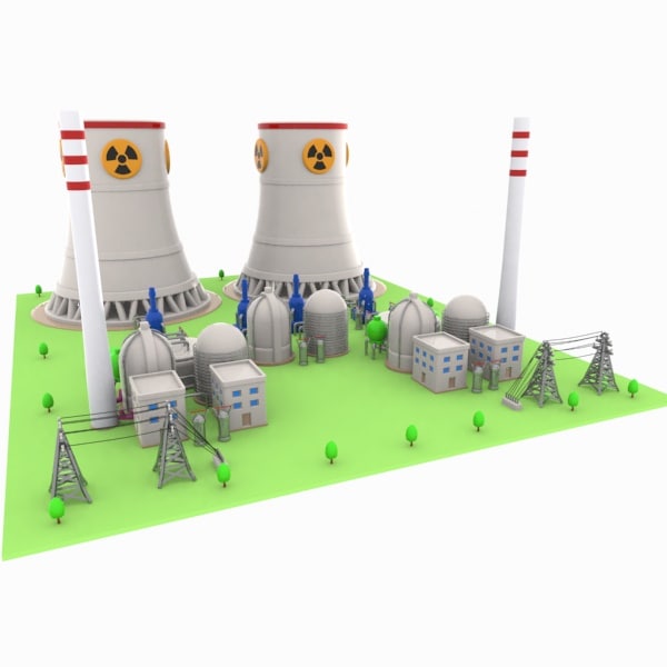 3d cartoon nuclear power