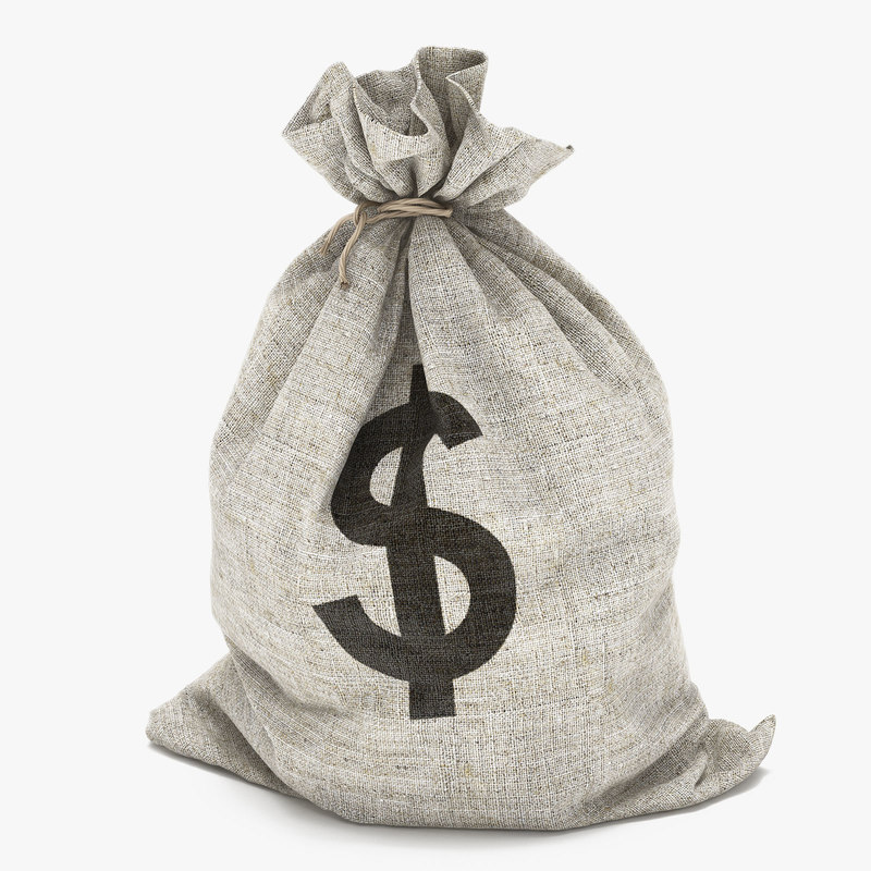 Money Bag Dollar 3d Model