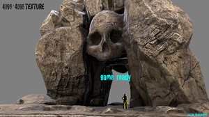 skull cave 3d obj
