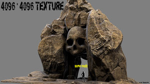 3d model skull cave