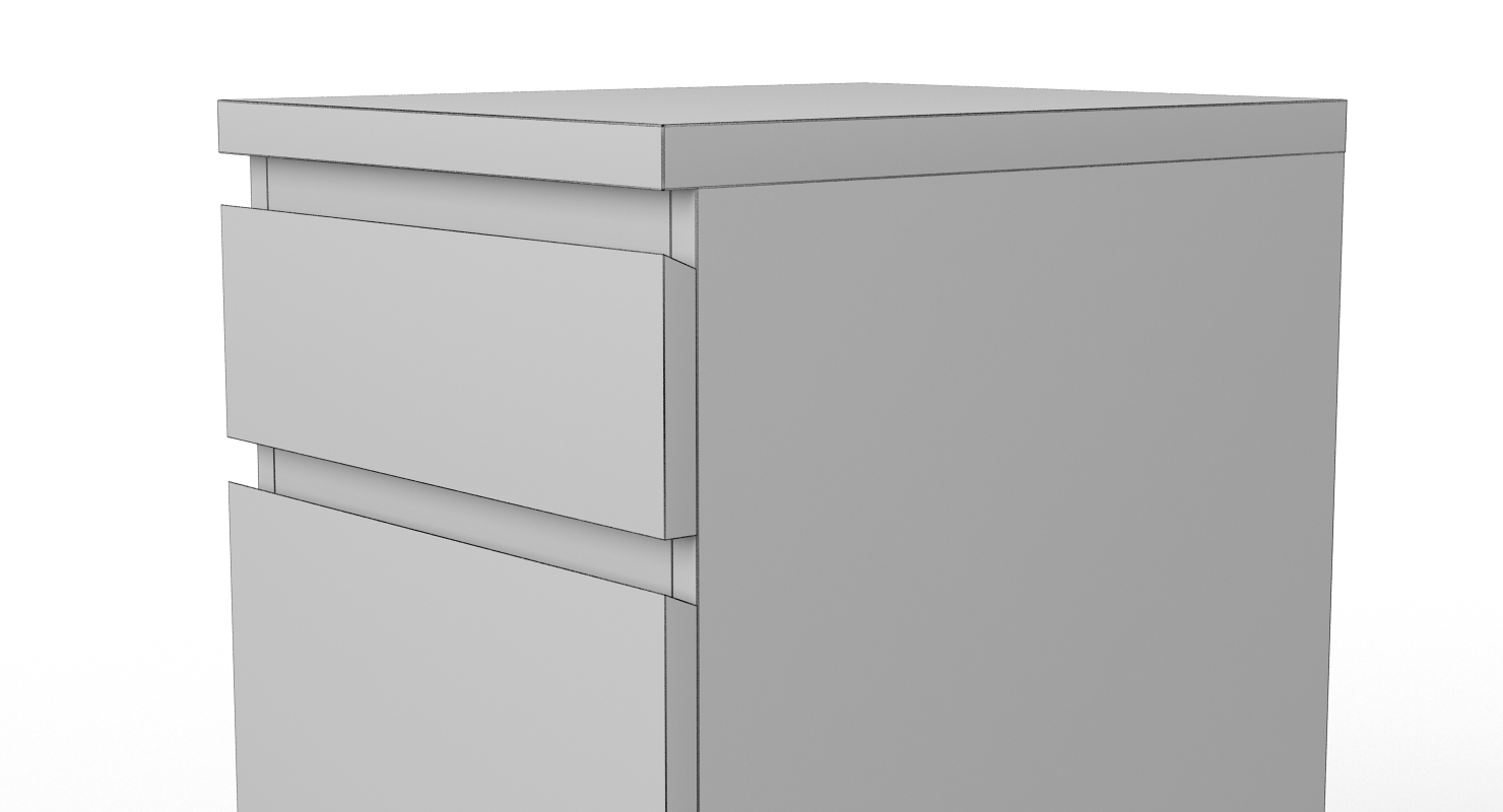 3d model ikea malm drawer set