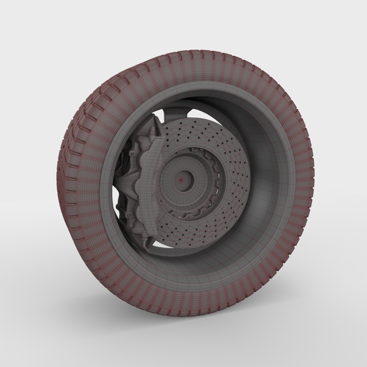 car wheel brakes 3d max