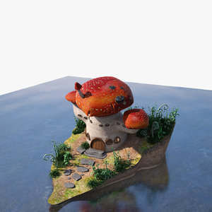 3d model mushroom house