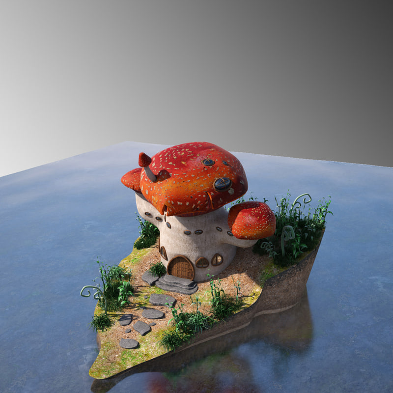 3d model mushroom house