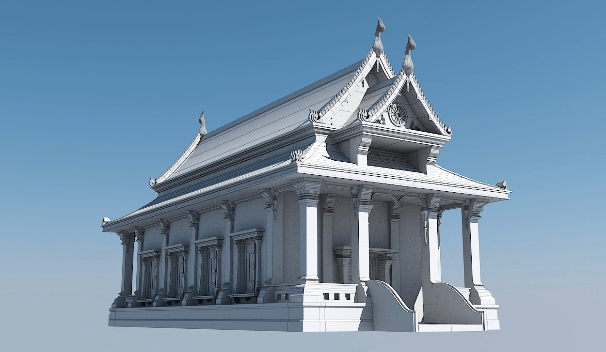 thai temple 3d model