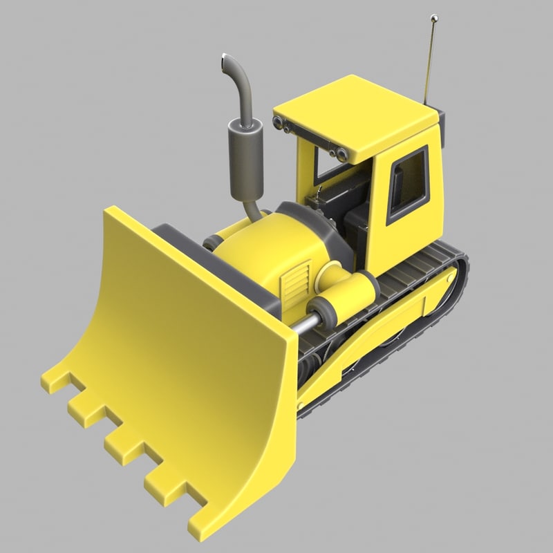 cartoon excavator 3d model