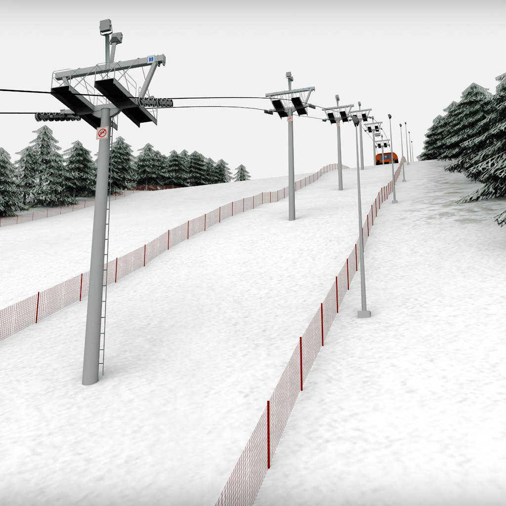 ski slope gondola mountain 3ds