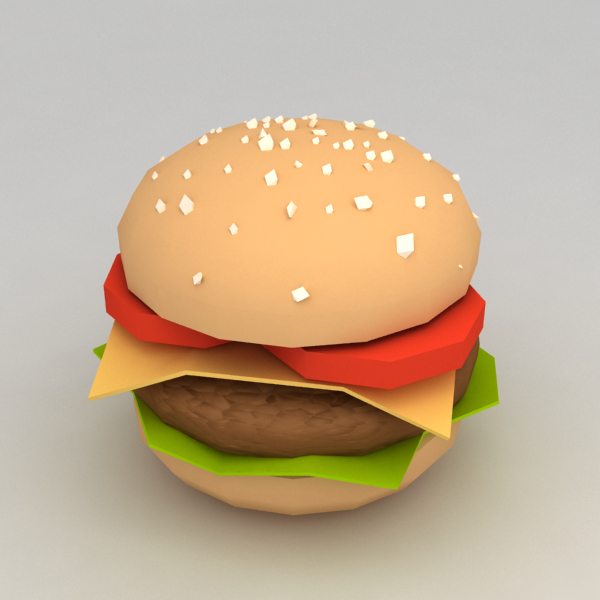 3d hamburger minimalistic model