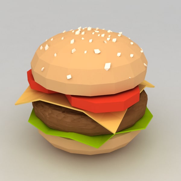 3d hamburger minimalistic model