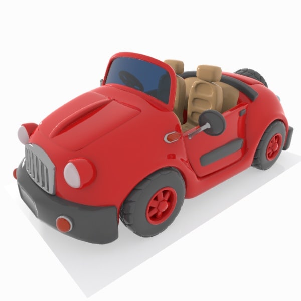 cartoon convertible car 3ds