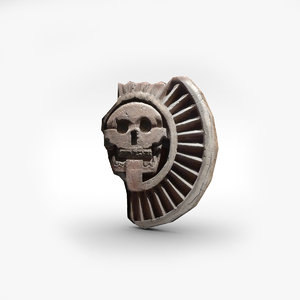 aztec stone disk skull 3d model