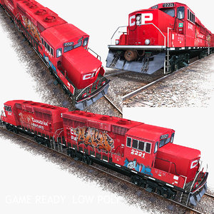 3d ready locomotive engine train model