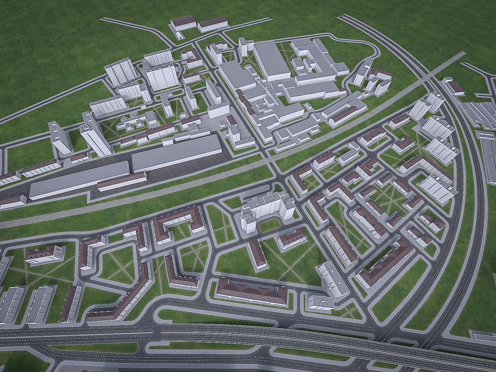 3d urban area model