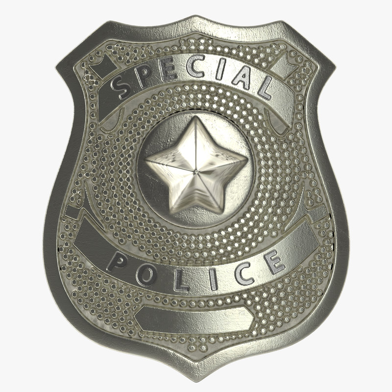 3d model special police hat badge