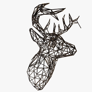 3d deer head