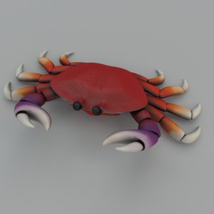 3d obj crab claw animation