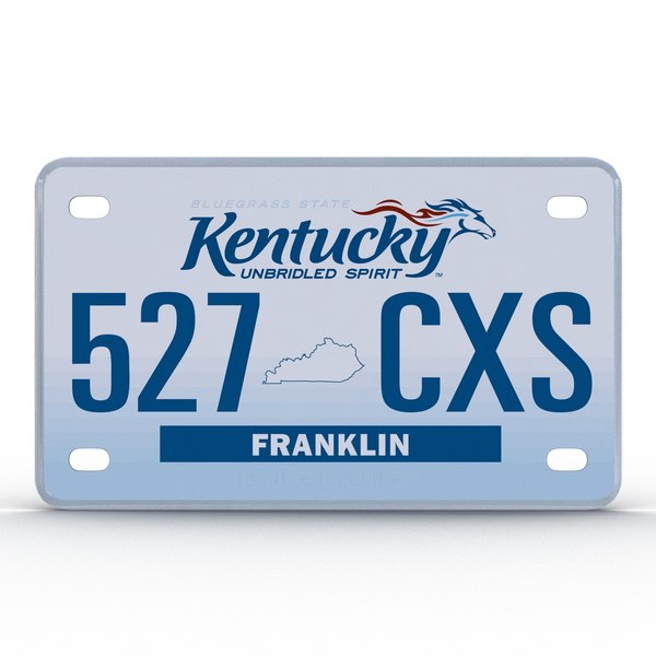 kentucky license plate 3d model
