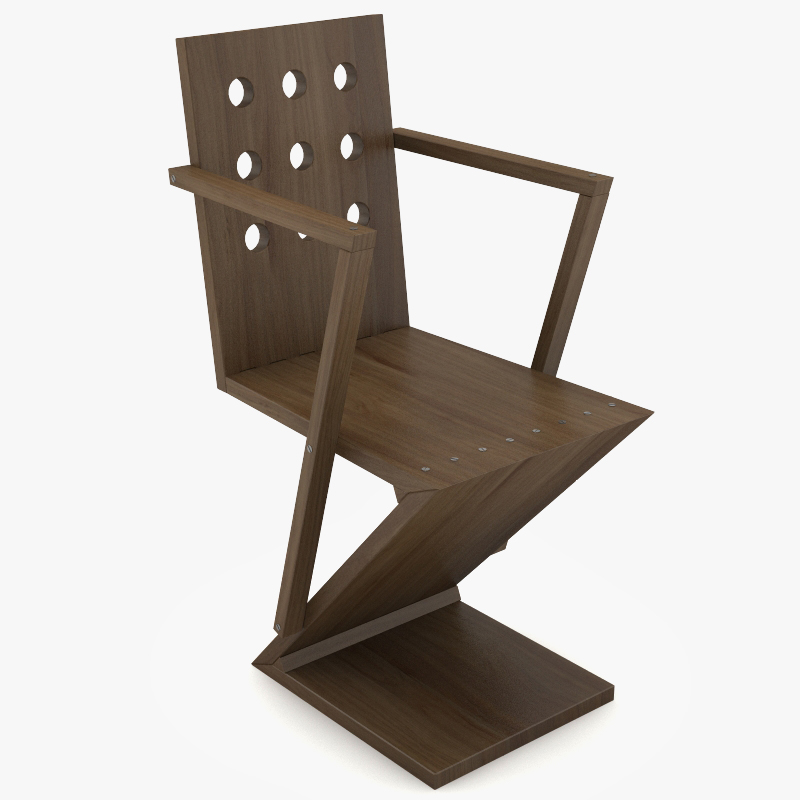 3d Model Zig Zag Chair Rietveld
