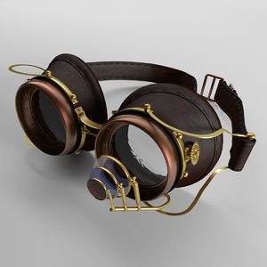 free c4d model steampunk goggles