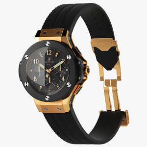 wrist watches hublot big 3d model