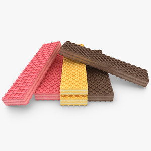 3d realistic wafer cookie 3 model