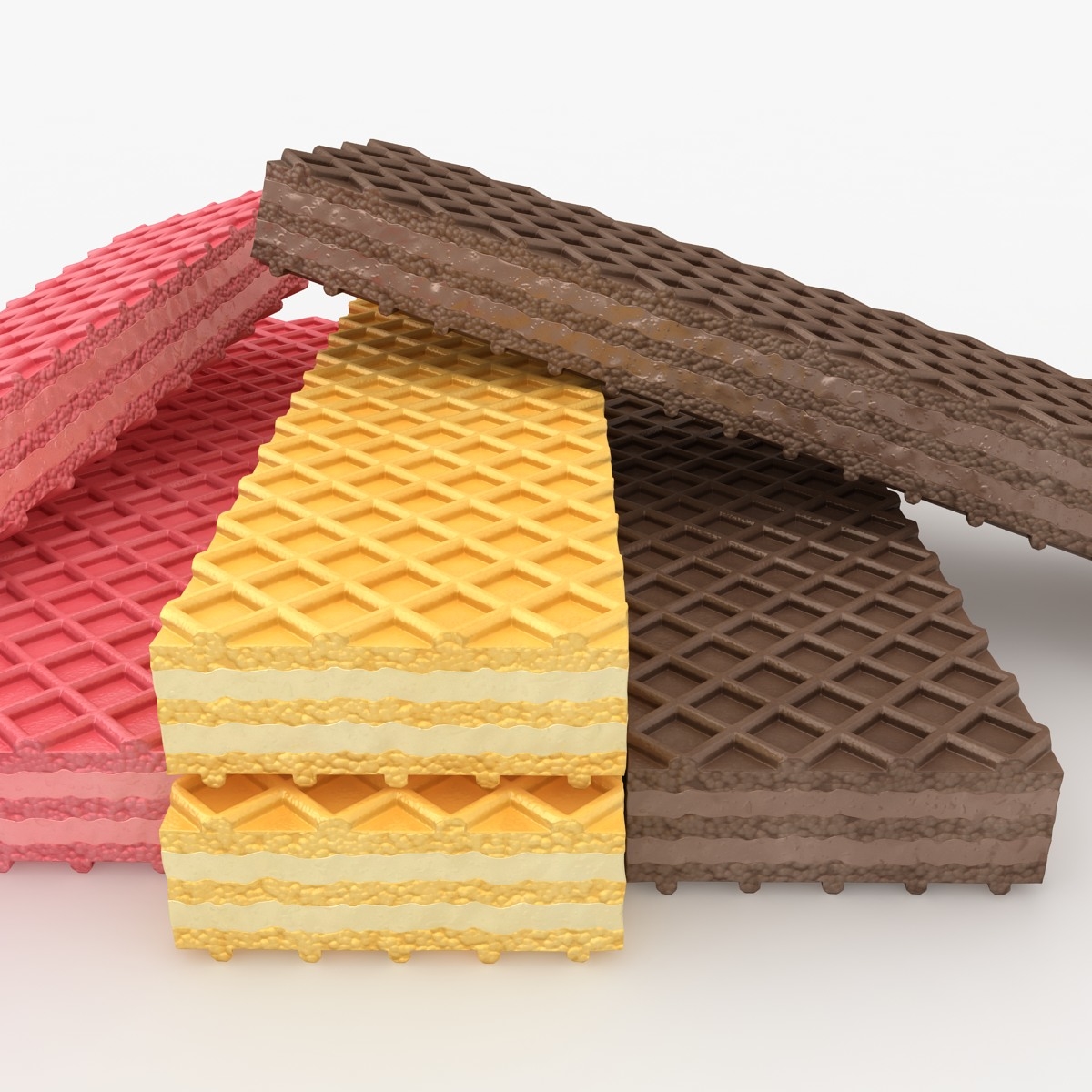 3d realistic wafer cookie 3 model