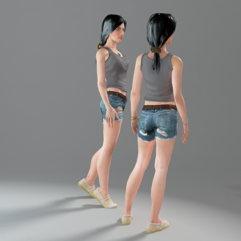 3d Model Rigged Girl