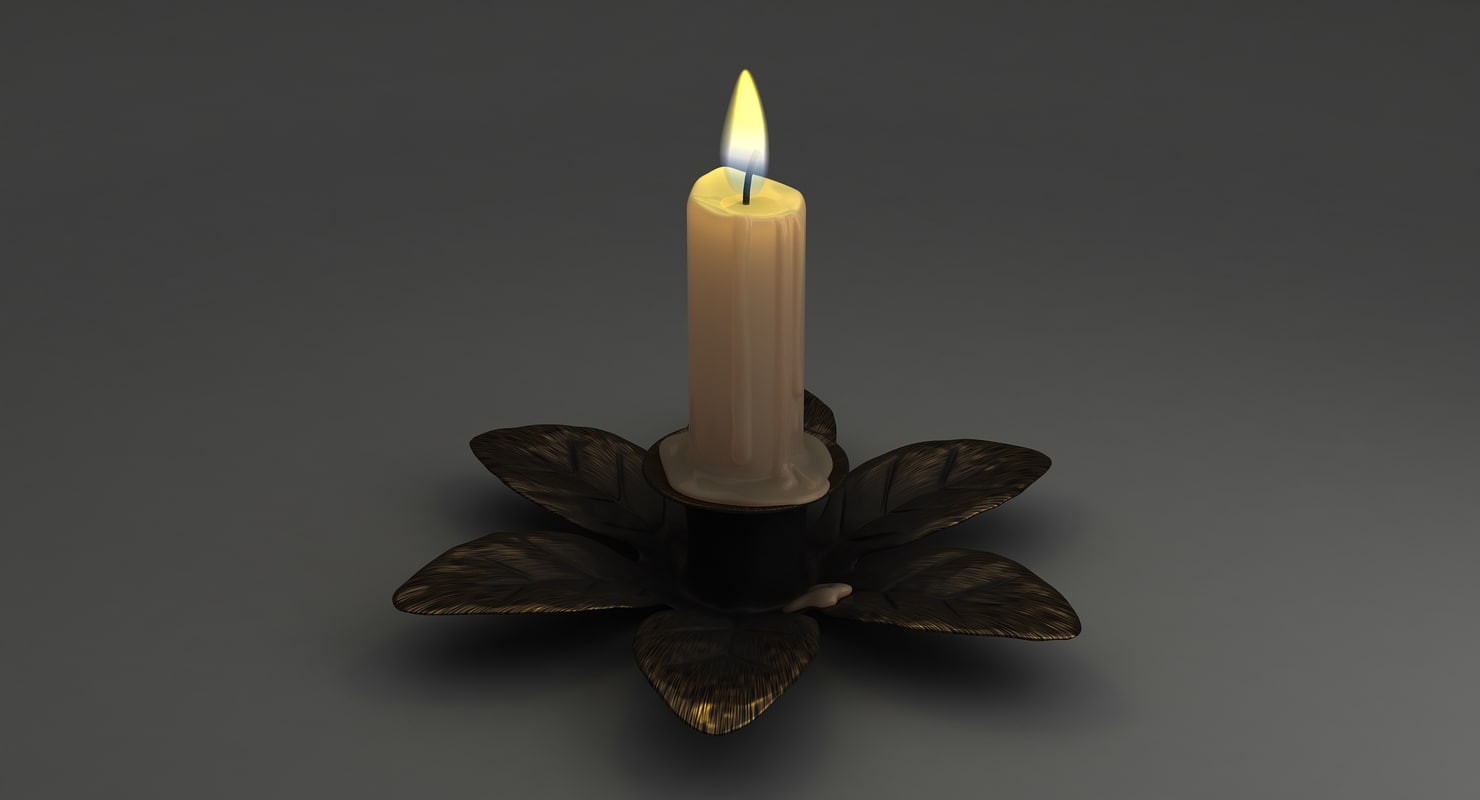 3d model candle flame light