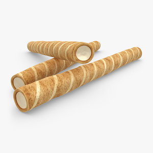 realistic wafer rolls vanilla 3d max