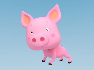 3d model cartoon pig