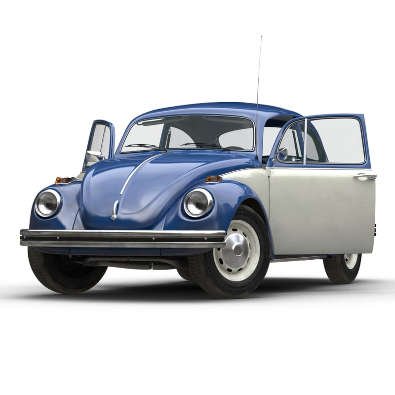 3d model of volkswagen beetle 1966 rigged