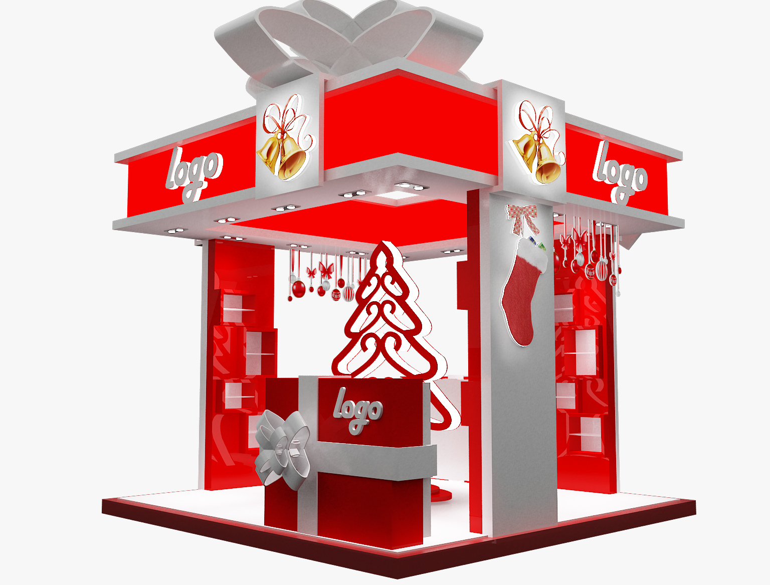 3d christmas kiosk booth
