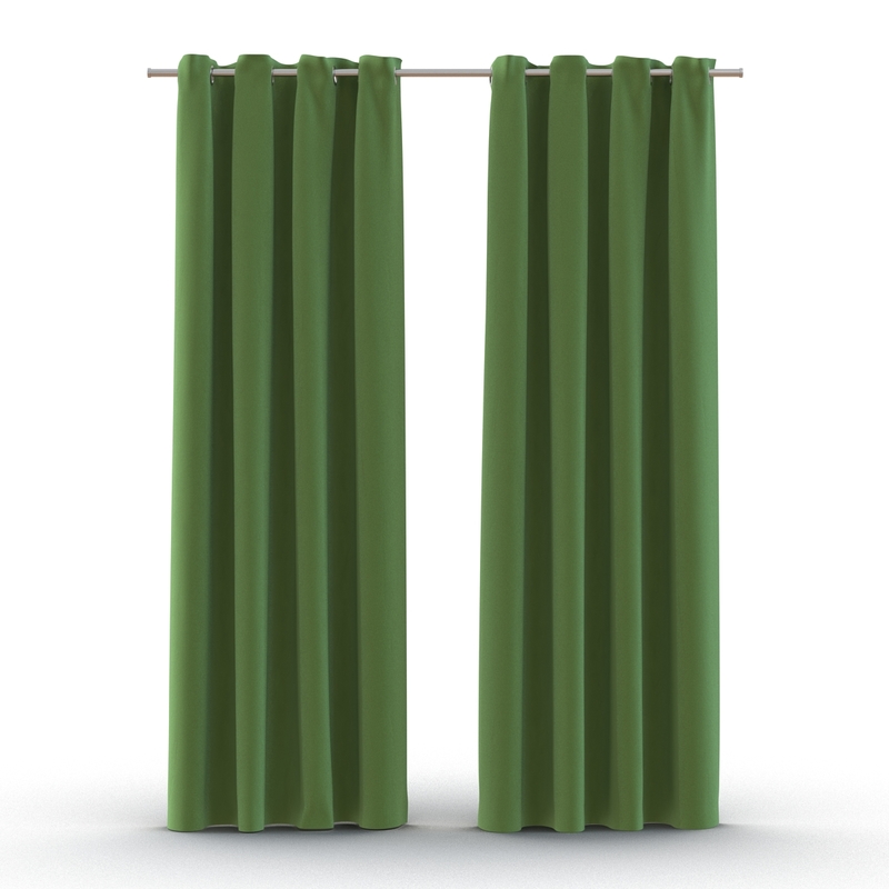 3d curtain 3 green