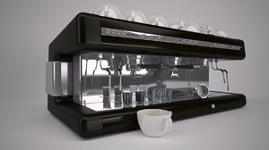 barista coffee machine 3d max