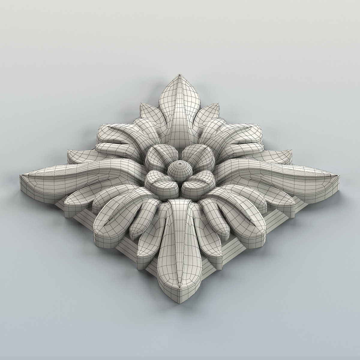 square rosette 3d max