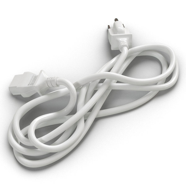 power cord white 3d model