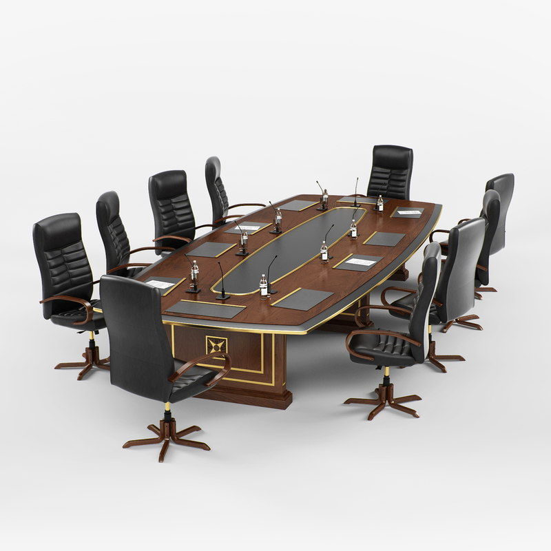 conference table chairs 3d 3ds