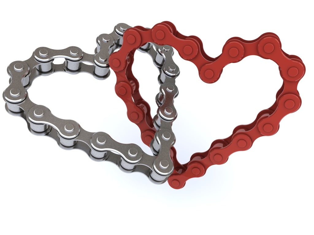 3d model bicycle chain heart