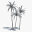 coconut palms 01 3d max