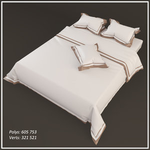 3d model of bed linen accessories