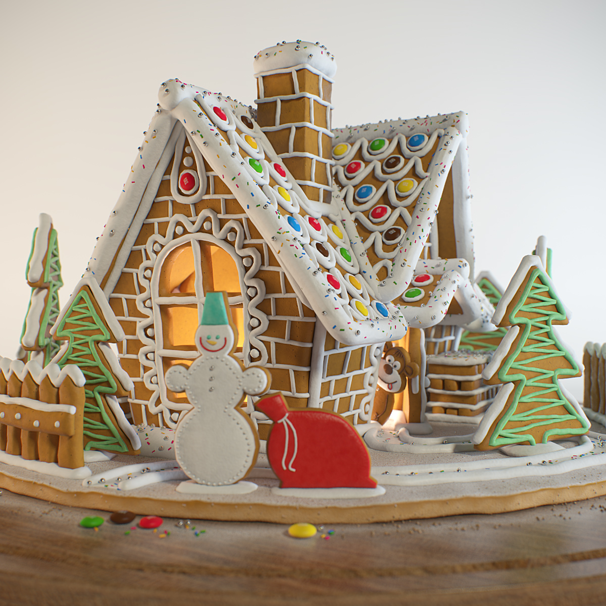 3d gingerbread house
