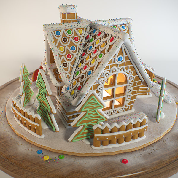 3d gingerbread house