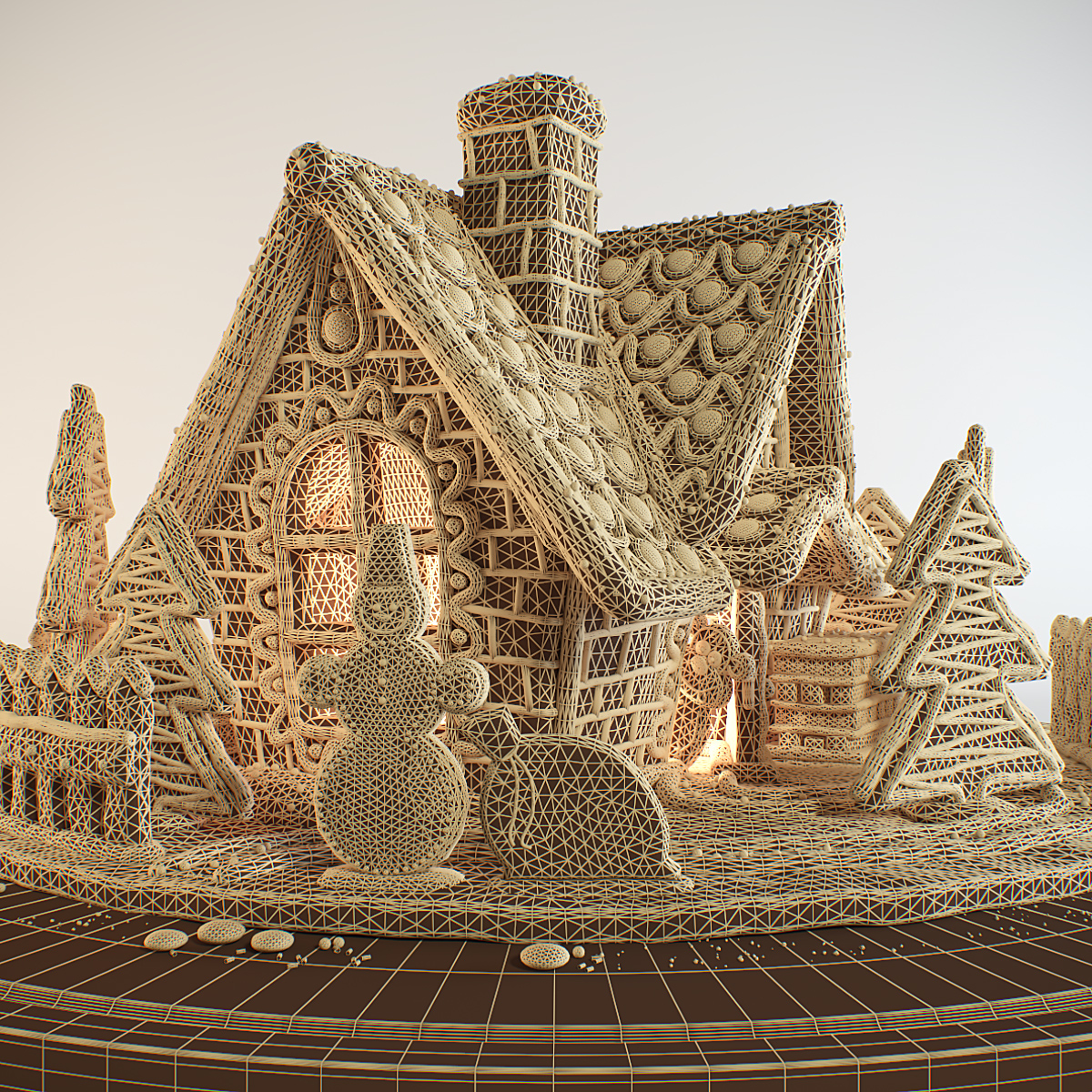 3d gingerbread house