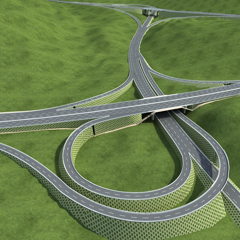 highway road way 3d model