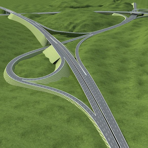 highway road way 3d model